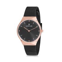 Relogio Analogico Feminino Daniel Klein Fiord DK12203-5 - Preto e Rosa Ouro