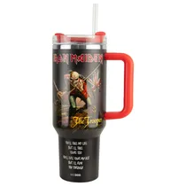 Copo Térmico Weedoo Iron Maiden - 1.2L - com Canudo - Preto e Vermelho  Copo Térmic...