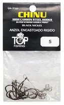 Anzol Top Fishing Chinu Encastoado Rigido 05 com 10 Pçs