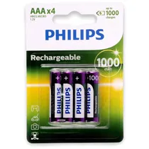 Pilha Recarregável Philips R03B4RTU10/97 AAA com 4 Unidades