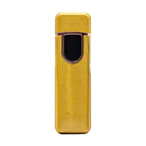 Isqueiro de Metal Elétrico Recarregável Lighter Classic USB 3602 - Dourado