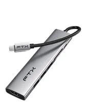 Hub 7 En 1 USB-C - HDMI/ USB-A/ USB-C/ SD FTX-HBP2-AG7 4K/ 30HZ/ 100W/ 5GBPS