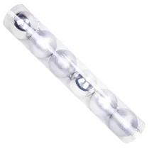 Bola Natal com 6 Peças de 10 CM Prateado