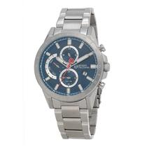 Relogio Analogico Masculino Sergio Tacchini Archivio ST.1.10028-4 com Pulseira de Aco Inoxidavel - Prata e Azul