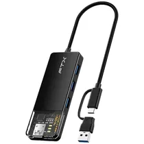 Hub FTX-HUBT3-PB 4 Puertos USB-C 3.0/USB-A - Preto
