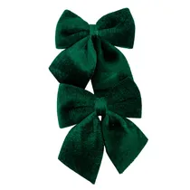 Laços Decorativos de Natal 13X14 CM 2 PCS Verde Escuro