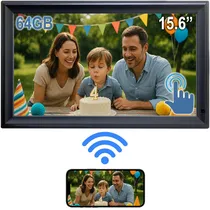 Porta Retrato Wifi Digital Ssa ZN-DP1501 64GB SD/USB Player Tela Touch 15.6" Android e Ios