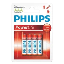 Pilha Philips AAA Alcalina LR03-P4B/97 - 4 Unidades