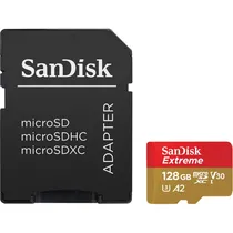Memoria Micro SD Sandisk 128GB Extreme 190-90MB/s U3  Memoria Mic...