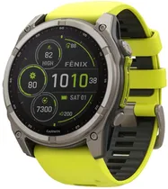 Relógio GPS Garmin Fenix 8 51MM Solar Sapphire 010-02907-20 - Titanium/Yellow