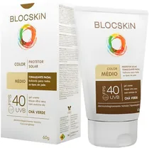 Protetor Solar Blocskin com Cor Médio SPF 40 Chá Verde - 60G