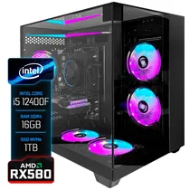 PC Gamer Montado, i5 12400F, RX580 8GB GDDR5, 16GB Ram DDR4 (2X8) 3200MHZ, SSD 1TB Nvme, Placa Mãe H610-M, Fonte 400W Bronze, Air Cooler