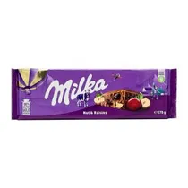 Barra Chocolate Milka Ao Leite, Passas e Avelãs 270G (Europa)