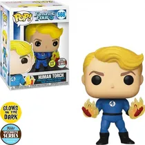 Funko Pop Marvel Fantastic Four 4 Human Torch Dark Glows *Ex* 568