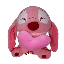 Boneco Pelucia Stitch Grande com Manta - Rosa - Lilas