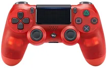 Controle Sem Fio PG Play Game Dualshock para PS4 - Transparente Vermelho