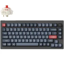 Teclado Mecânico Gamer Keychron V1 Max RGB Sem Fio Switch Red - Carbon Black (Inglês)