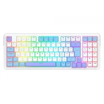 Teclado Gamer Redragon Gloria Pro K664WBP RGB Sem Fio - Branco