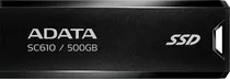 SSD Externo Adata SC610 Plug & Go 500GB (SC610-500G-CBK/RD) - Black