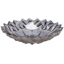 Fruteira Decorativa Vidro Cinza 32X8.5CM