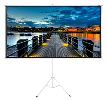 Tela de Projeção Quanta QTTLT72 Manual de 72" com Trípode - 1:1 Branco
