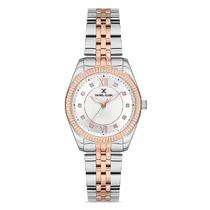 Relógio Analógico Feminino Daniel Klein DK.1.12743-4 Premium Ladies / Pulseira de Aço Inoxidável - Prata/Rose Gold