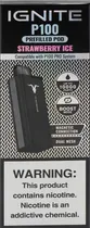 Vape Descartável Ignite P100 Strawberry Ice 10000 Puffs Prefilled Pod