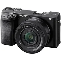 Câmera Sony A6400 ILCE-6400AK 24.2MP 4K de 3.0 Wi-Fi/Bluetooth com Lente SELP16502 16-50 MM - Preta