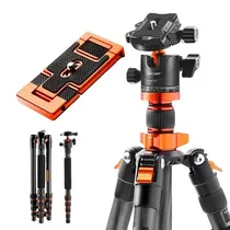 Tripé de Fibra de Carbono KF D255C4+BH-28L com Suporte para Celular