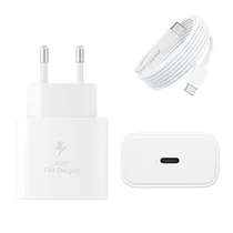 Carregador / Adaptador de Parede 45W USB-C + Cabo USB-C - USB-C / 5A - Branco