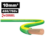 Cabo Flexível Condel 450/750V 10MM 100M Verde/Amarelo