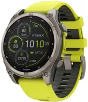 Relógio GPS Garmin Fenix 8 47MM Solar Sapphire 010-02906-20 - Titanium/Yellow