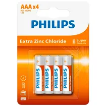 Pila Philips Extra Zinc Chloride AAA R03L4B/70 com 4 Peças
