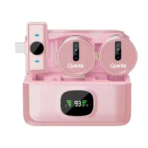 Microfono Inalambrico Dual Quanta QTMDM30 Multi Dispositivo USB/Con Light- Rosado