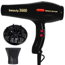 Secador de Cabelo Megastar 3600 SC225 / 3600W / 3 Temperaturas / 2 Velocidades / 110V ~ 60HZ - Preto