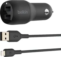 Carregador Veicular Belkin 24W CCD001BT1MBK USB-A/Lightning - Preto