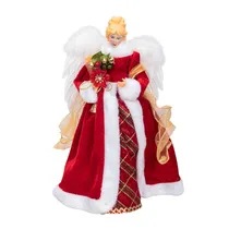 Figura Anjo Natal Vermelho/Branco 40CM