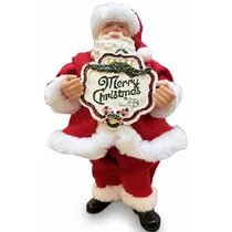 Enfeite de Natal Papai Noel L8-170 Feliz Natal 25CM - Vermelho