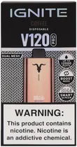 Vape Descartável Ignite V120 Pro Coffee 12000 Puffs Dual Mesh Rose Gold