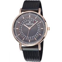 Relogio Analogico Daniel Klein Fiord DK11830-5 Masculino, Metal - Preto e Rosa Ouro