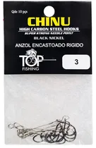 Anzol Top Fishing Chinu Encastoado Rigido 03 com 10 Pçs