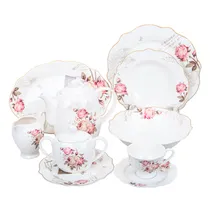 Jogo Completo Porcelana 47PZ - Branco Floral