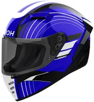 Capacete para Moto Airoh Connor Achieve Blue Gloss - Tamanho M (57-58) - Azul/Branco