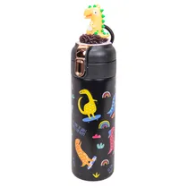 Garrafa de Água Térmica Infantil Dinossauro 350ML Preto