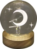 Lâmpada LED Esfera de Cristal 3D - Lua