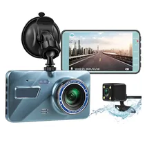 Camera DVR para Carro Blackbox A10 / Dual Lens / 1296P / HD / 4" / 3MP / Sensor / Microfone - Azul