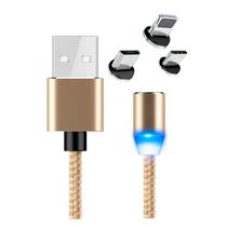 Cabo Magnetico Smartzla USB 2.0 A Lightning Type-C Micro USB SAT-C005 1M - Dourado