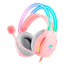 Fone P2 Onikuma X26 c/Mic USB Pink RGB 3.5