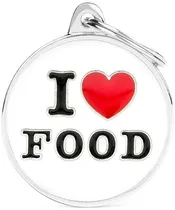Medalha de Identificação Myfamily Charms Círculo Grande "I Love Food" CH17LOVEFOOD