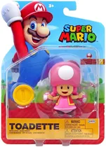 Jakks Pacific Figura Nintendo Super Mario Fig 4" Toadette c/ Moneda Plastico 3 Años + Multicolor